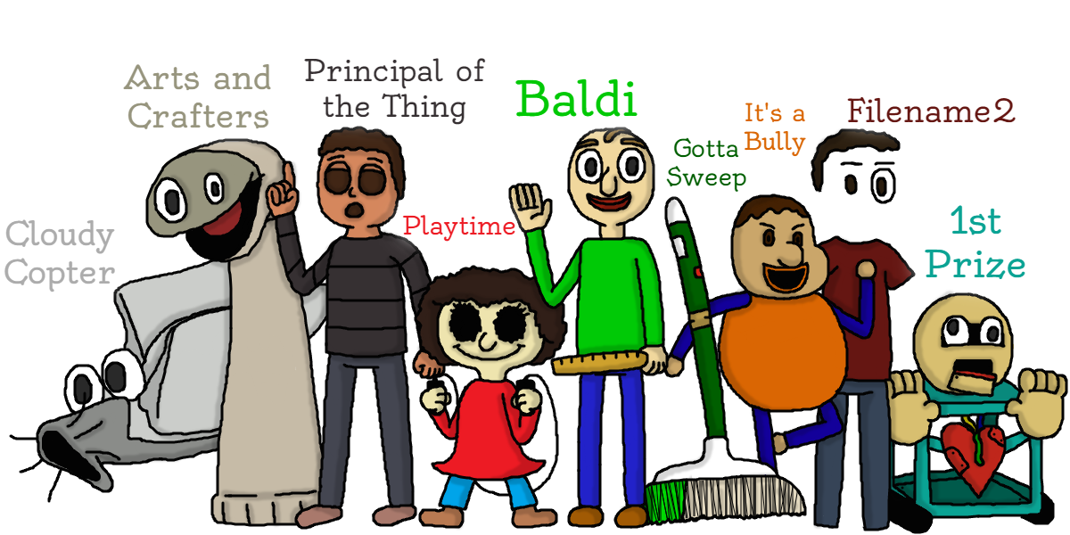 Baldi's Basics - Cast [Ver. 2] by IntoTheDarkness-ITD on DeviantArt
