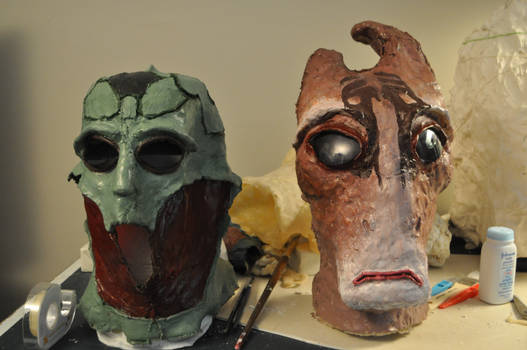 Thane and Mordin cosplay masks