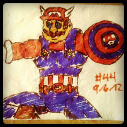 Napkin Art #44 - Captain Mario - Nintendo Avengers