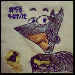Napkin Art #58 - BatPhin - Phineas n Ferb Batman