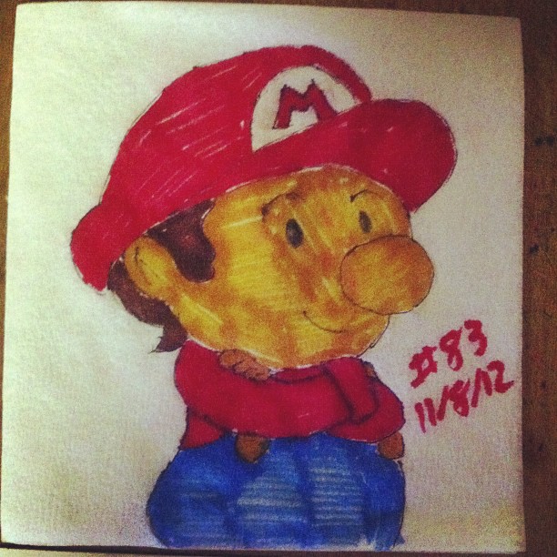 Napkin Art #83 - It's-a me, Baby Mario - Nintendo