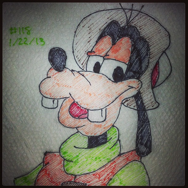 Napkin Art 118 - Hyuk! It's Goofy - A Goofy Movie