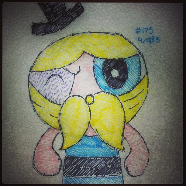 Napkin Art 175 - Mayor Bubbles - Powerpuff Girls