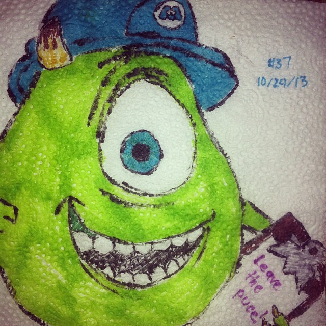 NapkinArt 037 - Mike Wazowski - Monsters Inc