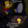 Lisa laughs at Bart trapped in well