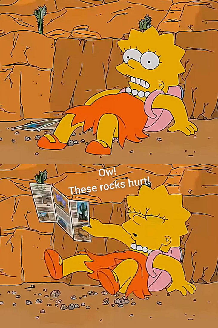 Lisa Simpson Rocking Meme Lisa slips and falls on pointy rocks by SuperMarioRocks on DeviantArt