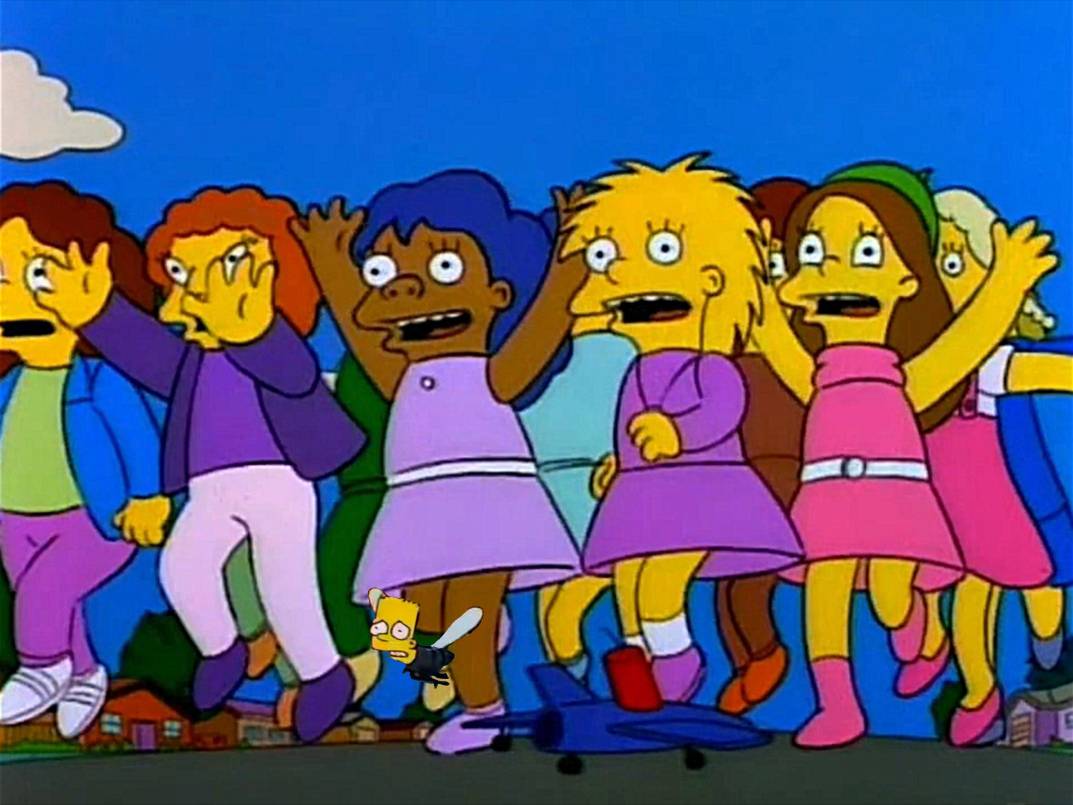 Bart the fly chased by Springfield girls by SuperMarioRocks on DeviantArt