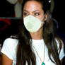 Angelina Jolie wearing Dust Mask