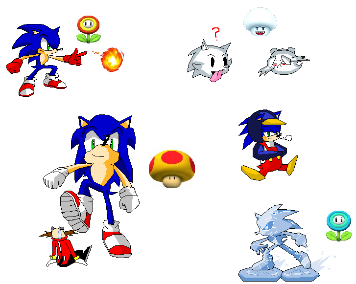 Sonic With Mario Power Ups By Dabbido On Deviantart