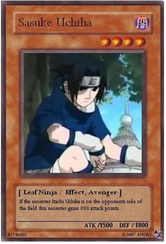 sasuke yugioh card Ninja Grandmaster TU07-EN002 Super Rare Near Mint 1200 Defense Sasuke Samurai (Rare) : DB2-EN216