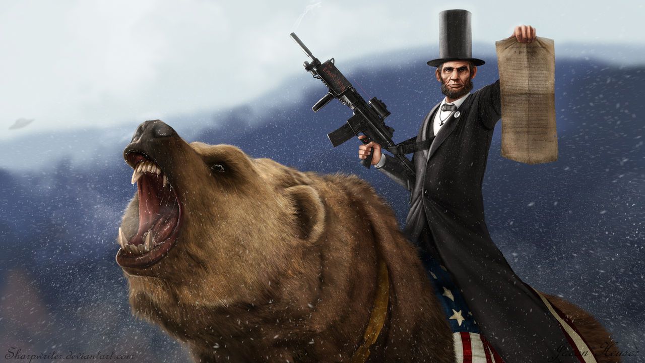 Abe Lincoln Riding a Grizzly by SharpWriter