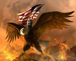 Stephen Colbert atop an eagle