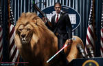 Obama Riding a lion
