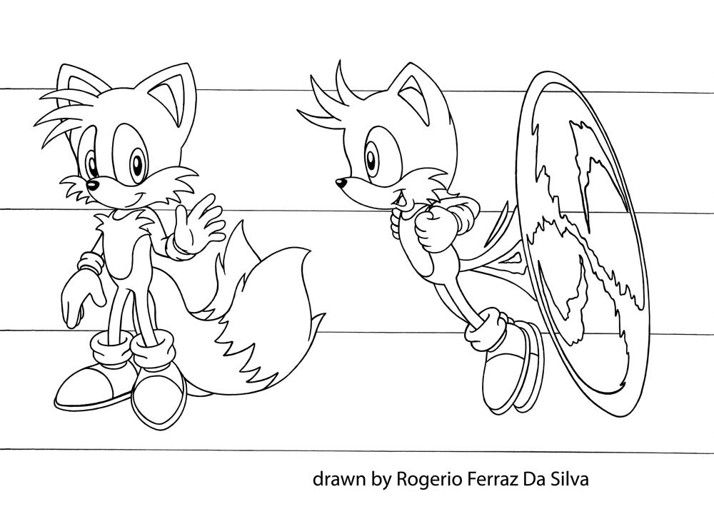 Desenho de Miles Tails Prower de Sonic 2 - O Filme para colorir