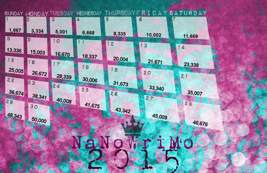 NaNoWriMo 2015 Wordcount Calendar Wallpaper