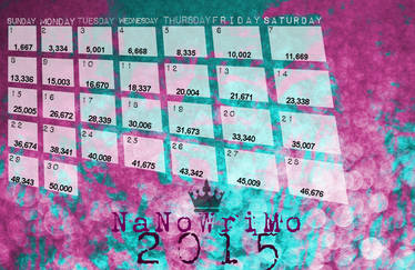 NaNoWriMo 2015 Wordcount Calendar Wallpaper