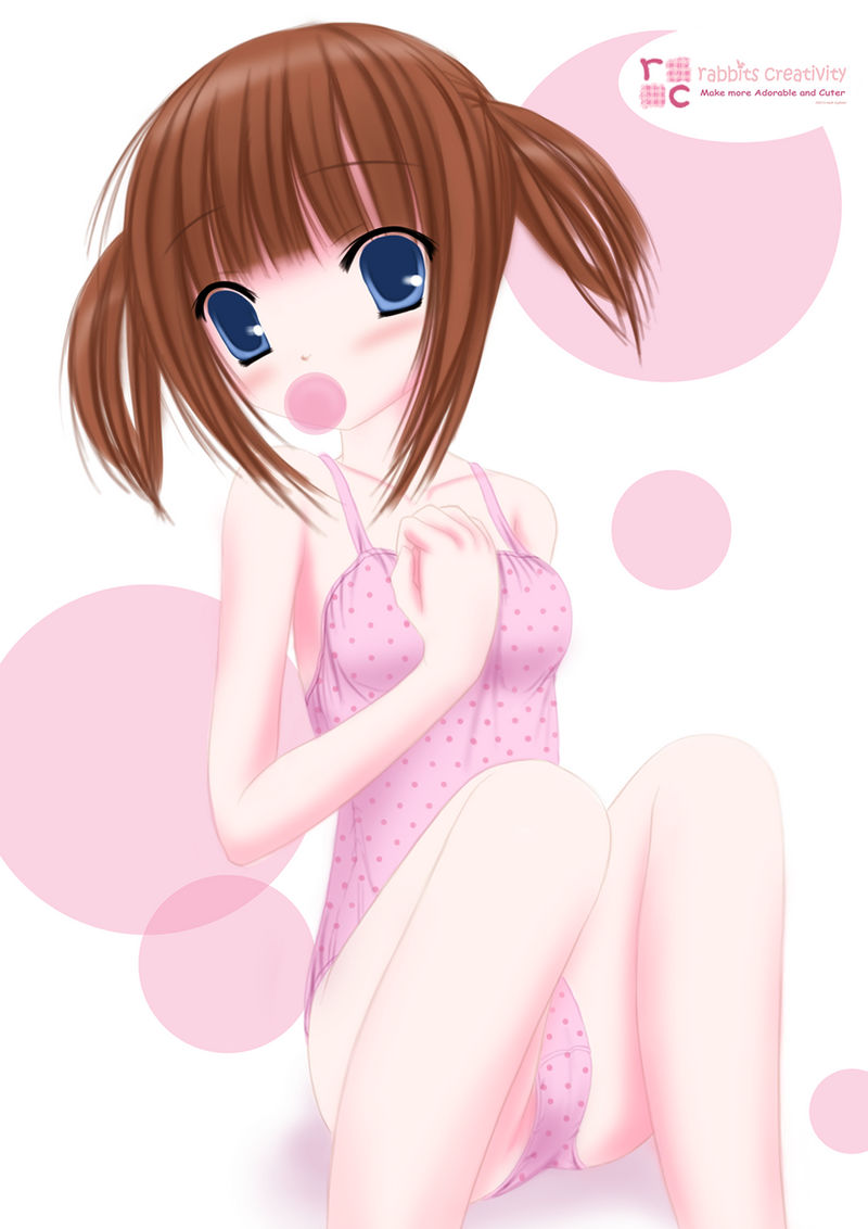 Bubble gum and swimsuit