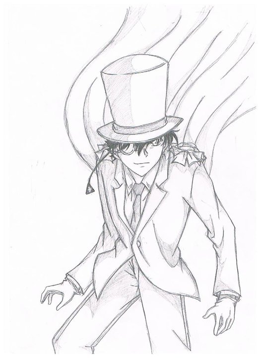 RE: Anime drawing: detective conan, shin boy pencil, super theft kaito kid,  pirate king lufi — Steemit