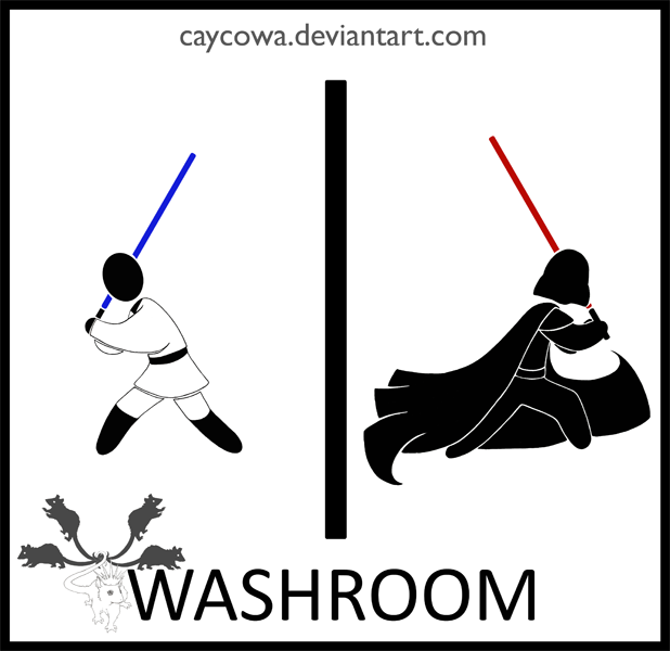 Dark side-Light side Washroom