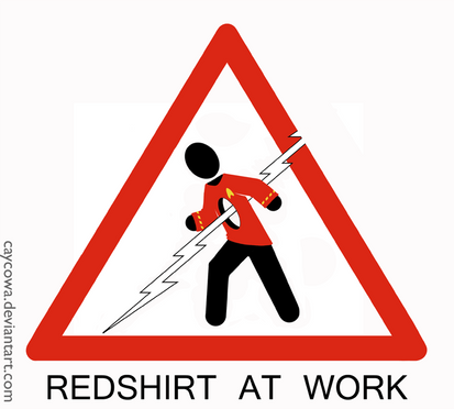 Redshirt at Work sign