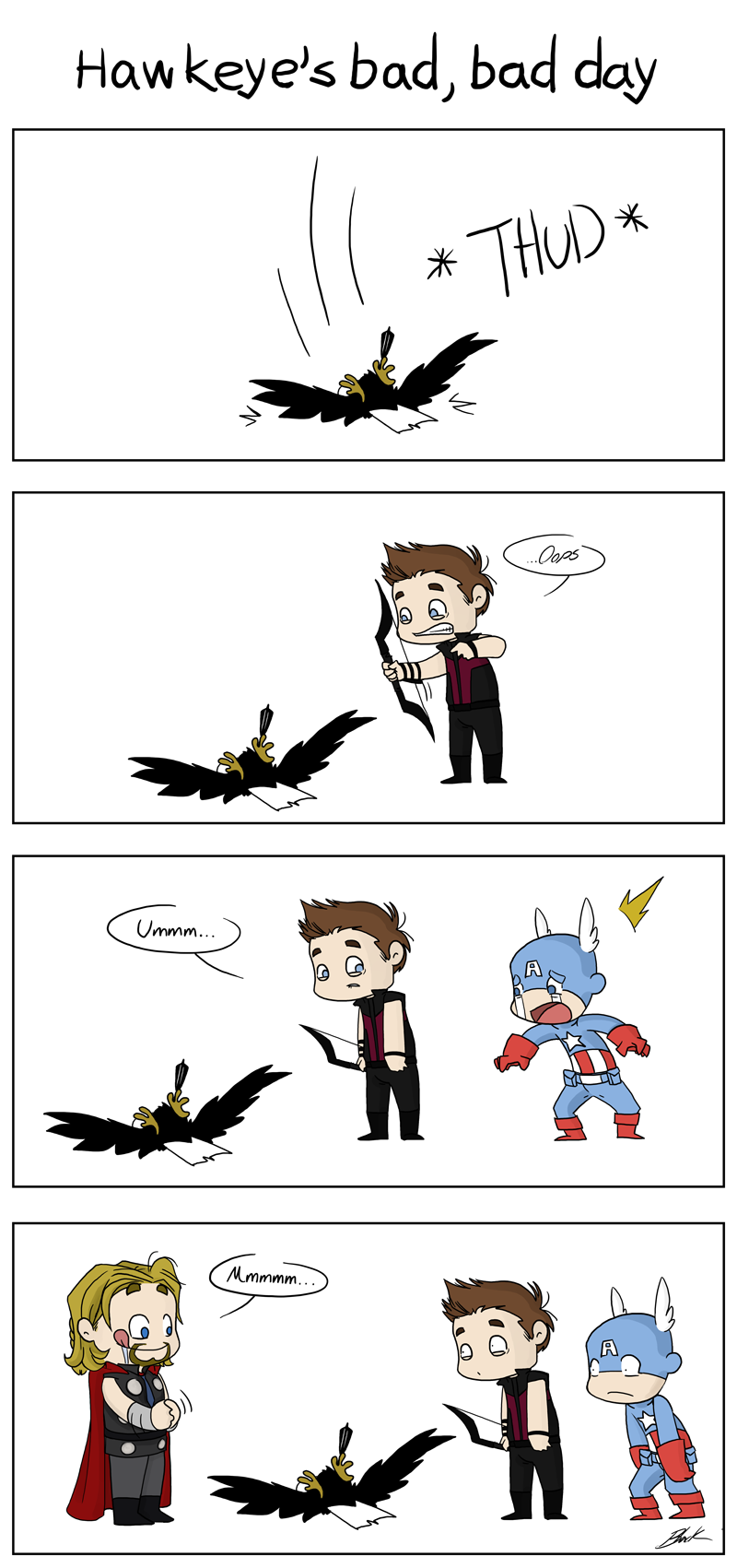 Hawkeye's bad, bad day by caycowa on DeviantArt Hawkeye's bad, bad day by caycowa on DeviantArt