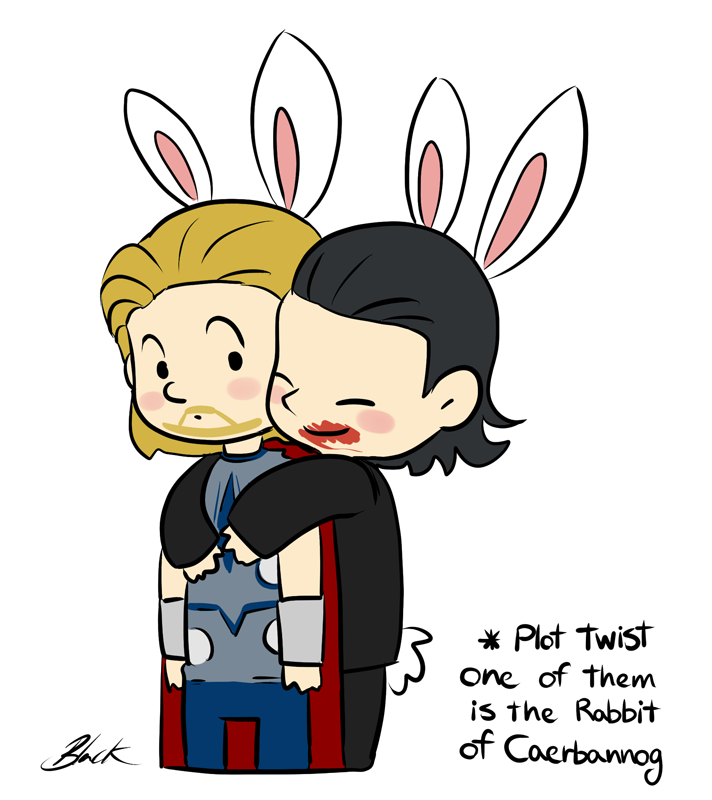 Bunny!Thor and Bunny!Loki