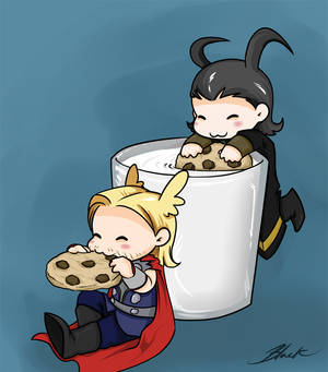 Mini Thor and Loki - Milk And Cookies