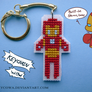 Iron Man cross stitch keychain