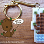 GotG - Chibi Baby Groot cross stitch keychain