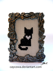 Heart Cats - Black cat cross stitch