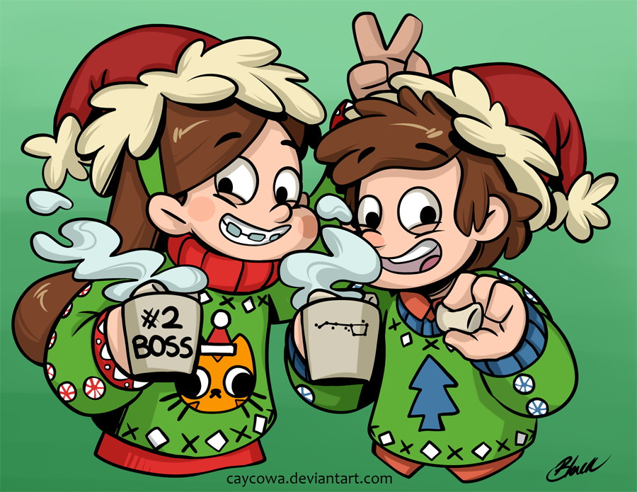 Gravity Falls - Pines Twins Christmas card