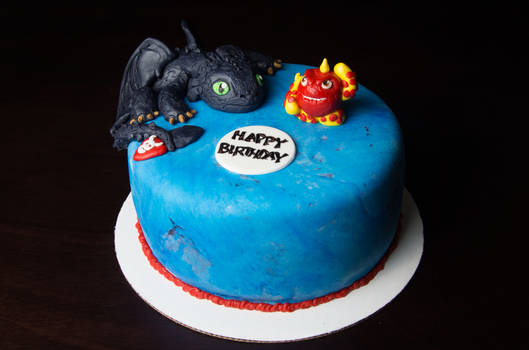 Toothless Meets Skylanders Cake