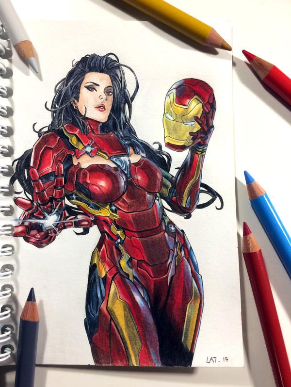 Ironwoman Color pencil by Latchunga