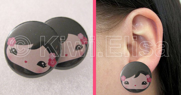 Geisha earring pink