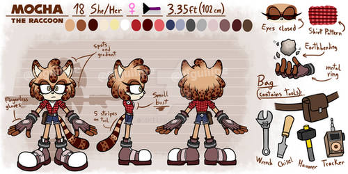 Mocha the Raccoon Reference Sheet