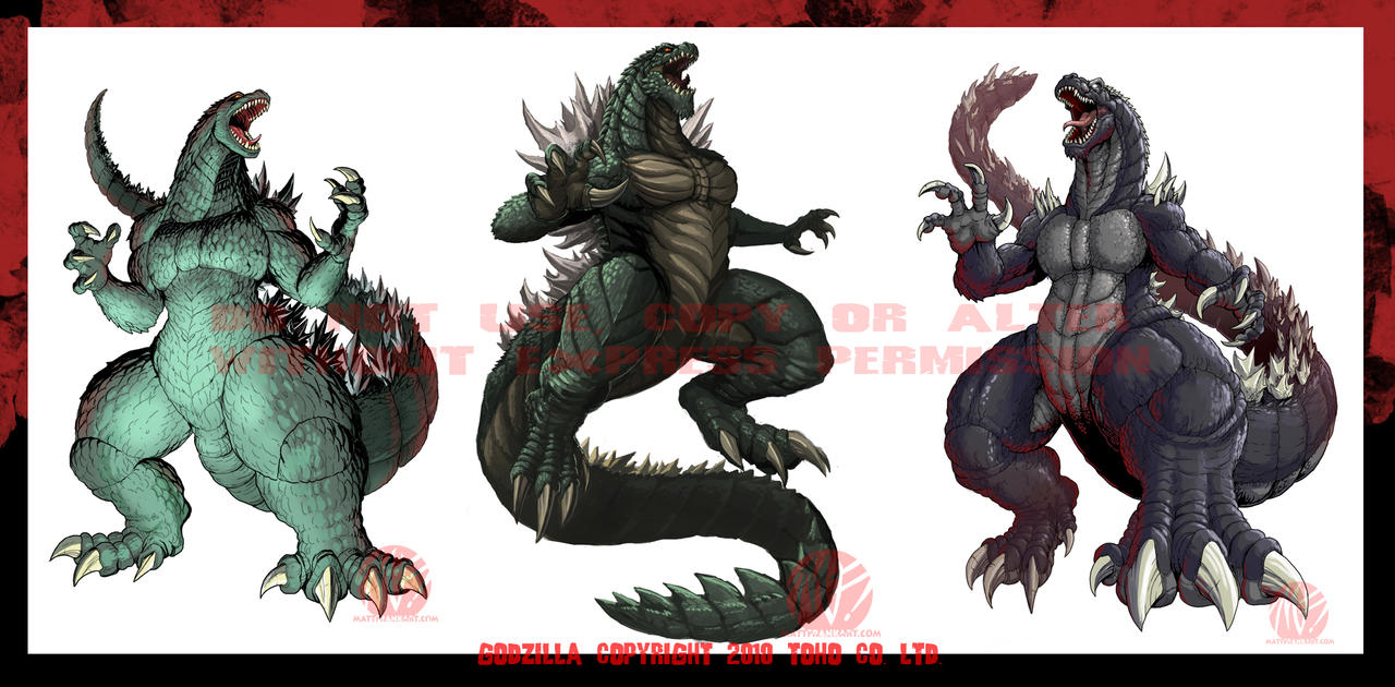Two Godzilla's A Trio of Godzillas by KaijuSamurai on DeviantArt