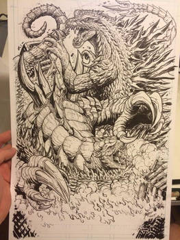 Godzilla vs. Nemesis line art