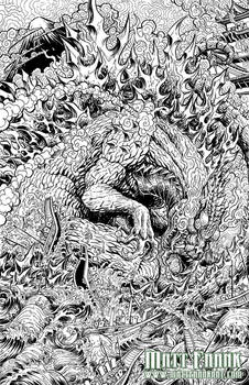 Godzilla: Rage Across Time #1 line art