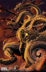 The Death of Ghidorah print for Spiral Studio