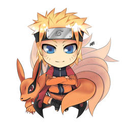 Naruto and Kurama chibi
