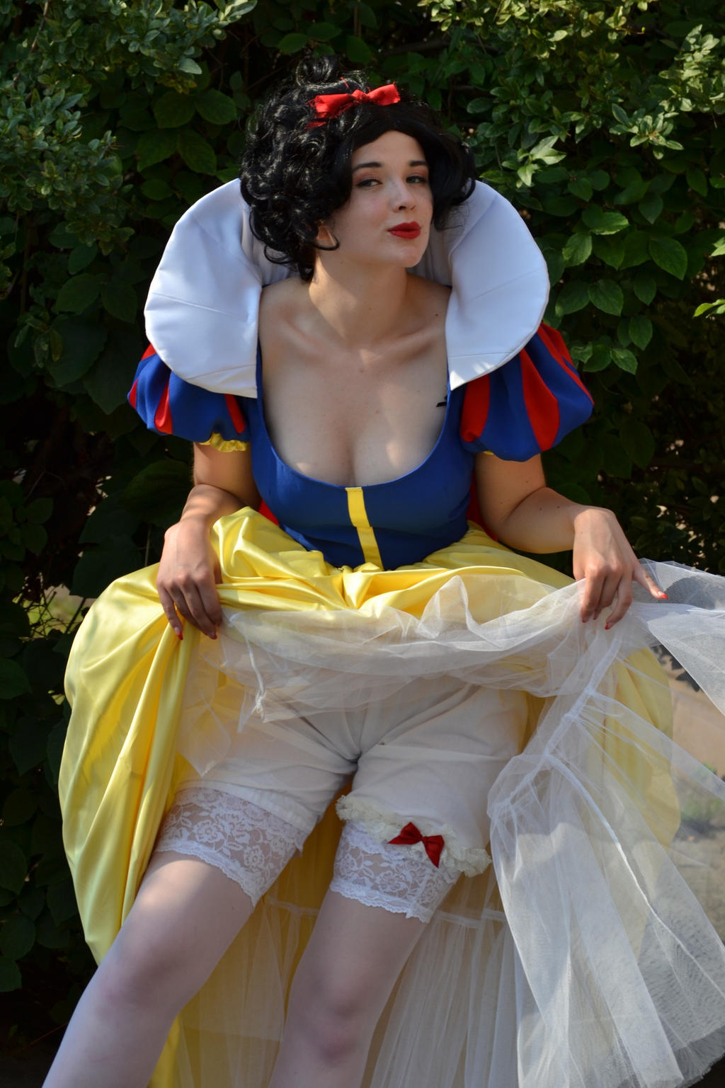 What's under the Snow white's dress