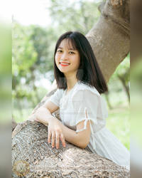 Little girl in park on morning