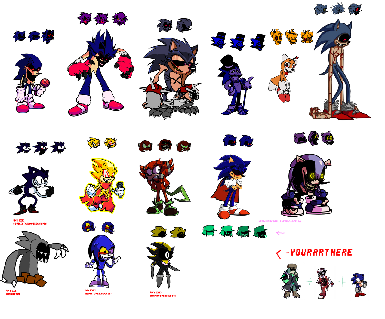 Here are my headcannons for the sonic.exe characters :p :  r/FridayNightFunkin