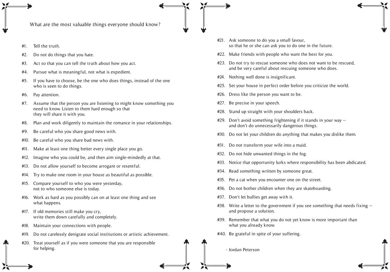 Jordan Peterson S 40 Rules By Gard815 On Deviantart Jordan Peterson S 40 Rules By Gard815 On Deviantart