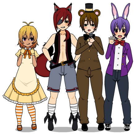 Kisekae FNAF Gijinka Update, four women anime characters transparent  background PNG clipart