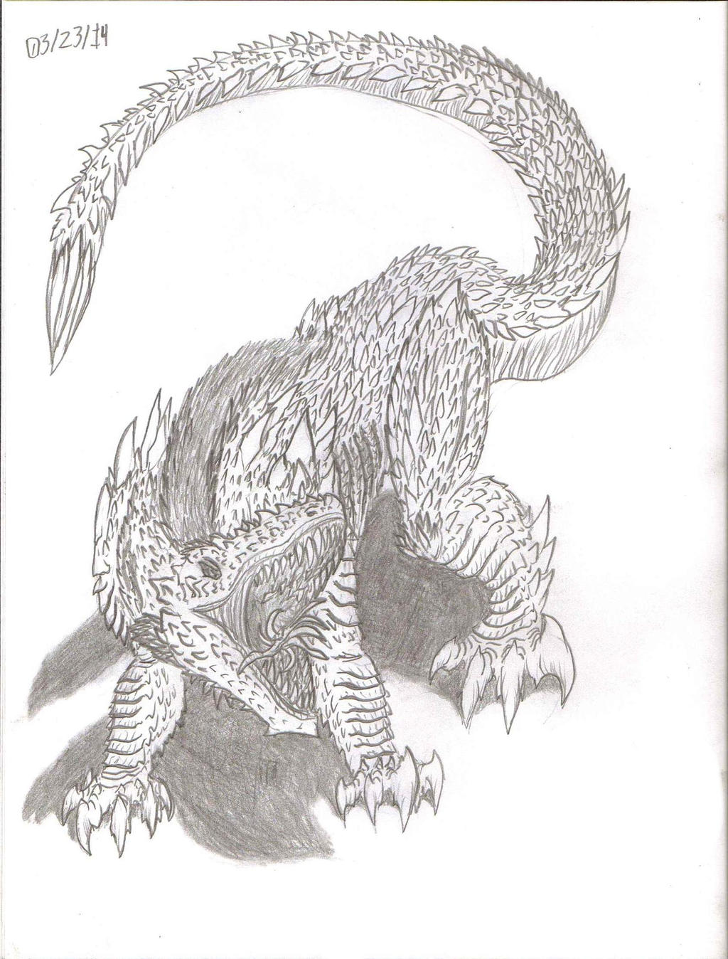 SCP-682 Sketch by AdventDestiny on DeviantArt