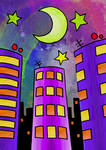 -City at night-Ciudad de noche- Color by Inkolored