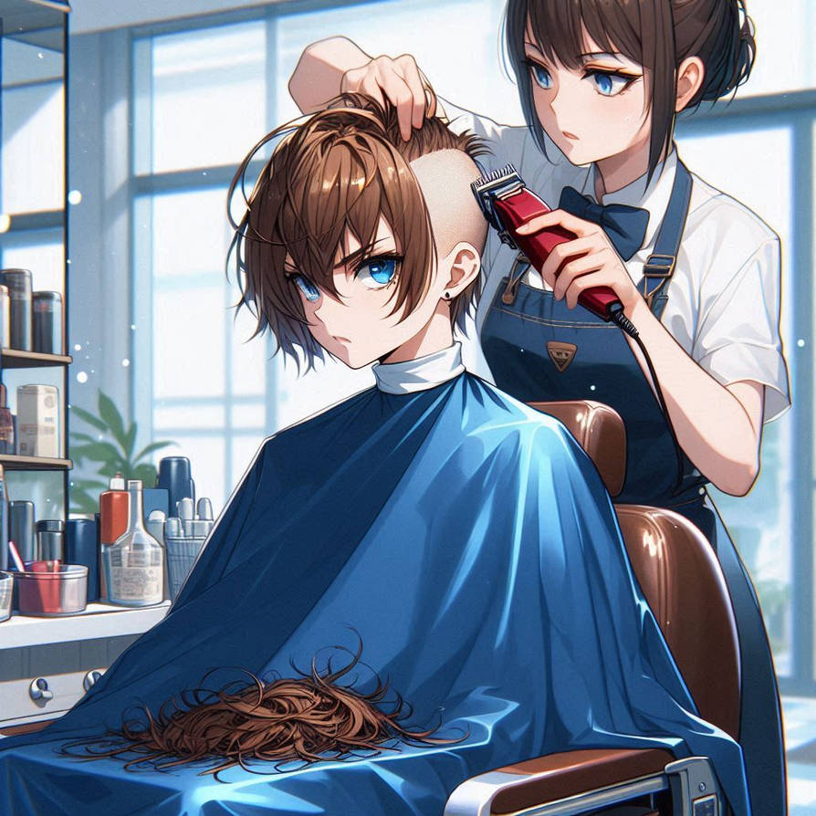 Disgruntled Brunette by animebarbershop on DeviantArt