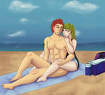 [Free! OC] Beach Date by Plantress