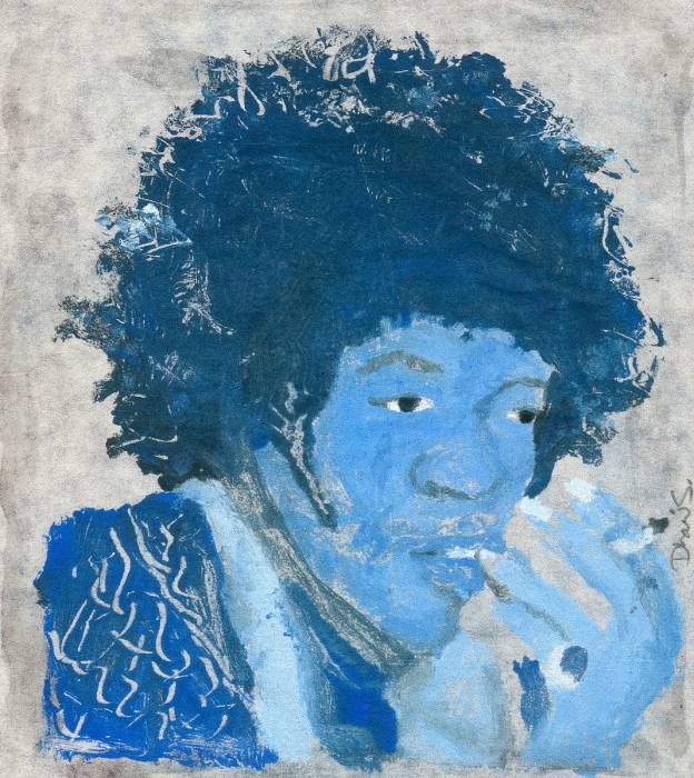 Jimi Hendrix in Blue